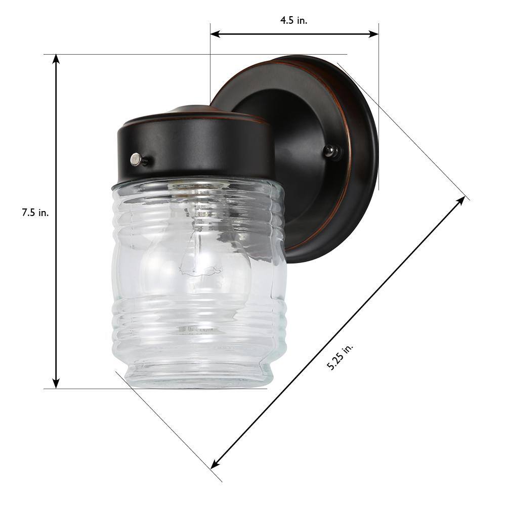 Cozy Glow Bronze Jelly Jar Direct Wired Sconce, Dimmable