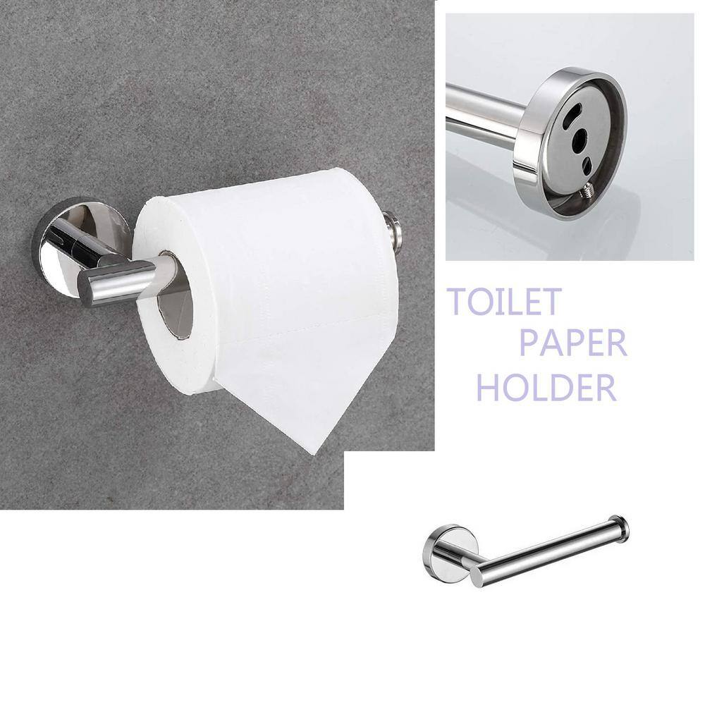 Polished Chrome 5-Piece Bathroom Hardware Set