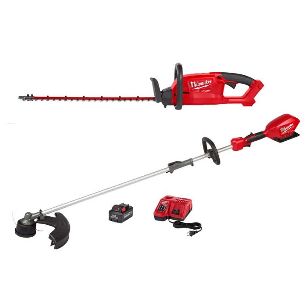 Milwaukee M18 FUEL 24 in. 18V Lithium-Ion Brushless Cordless Hedge Trimmer w/M18 QUIK-LOK String Trimmer, 8.0 Ah Battery, Charger -  2726-2825-21ST