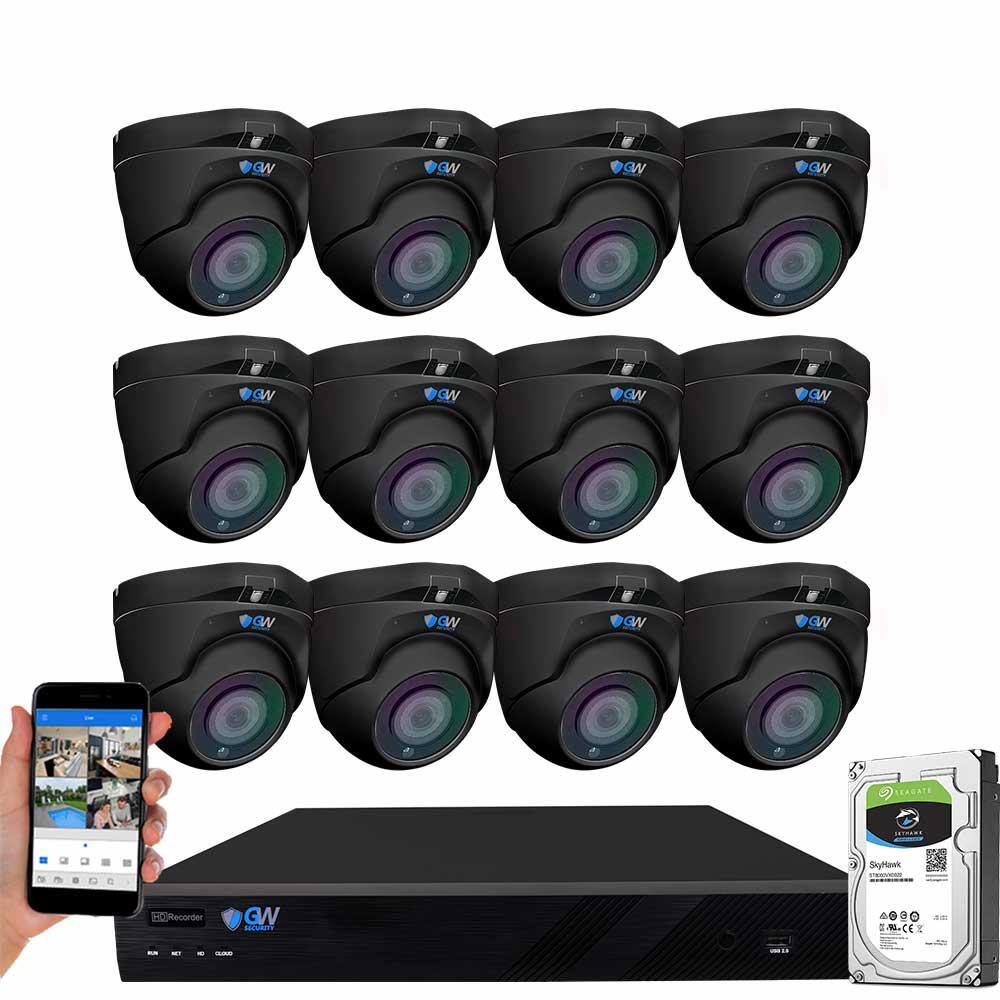GW Security 16Channel 8MP 4TB NVR Security Camera System 12 Wired