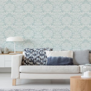 Damask Duck Egg Removable Peel and Stick Wallpaper