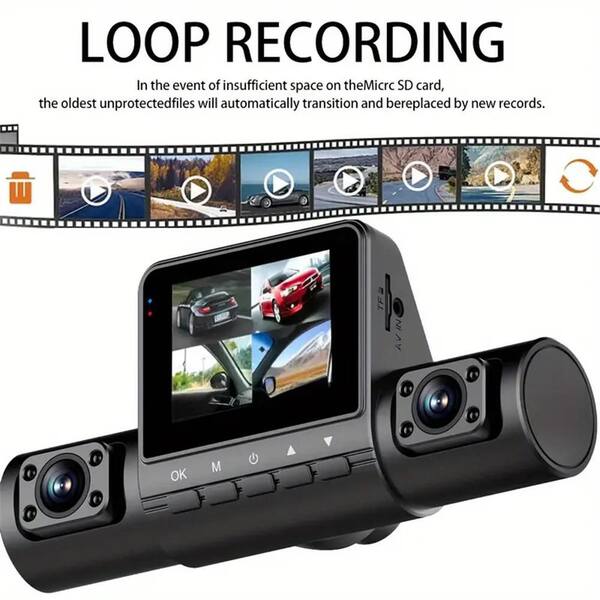 4-Channel Full HD Mirror Dashcam with 1080P Front & 720P Rear/Left/Right Recording, Night Vision