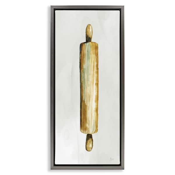 Stupell Industries Rustic Rolling Pin by Nan Gray Floater Frame Food Graphic Art Print 31 in. x 15 in.