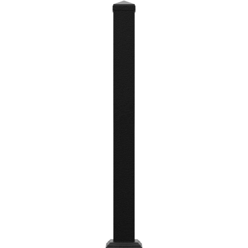 Contemporary 1-7/8 in. x 1-7/8 in. x 43 in. Powder Coated Aluminum Welded Post Kit - Black Texture Structural price history on PriceWatchPro