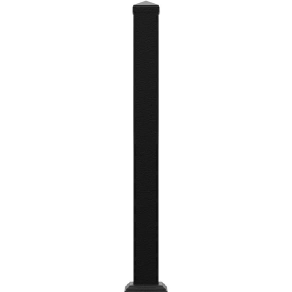 Pegatha Contemporary 1-7/8 in. x 1-7/8 in. x 43 in. Powder Coated Aluminum Welded Post Kit - Black Texture Structural