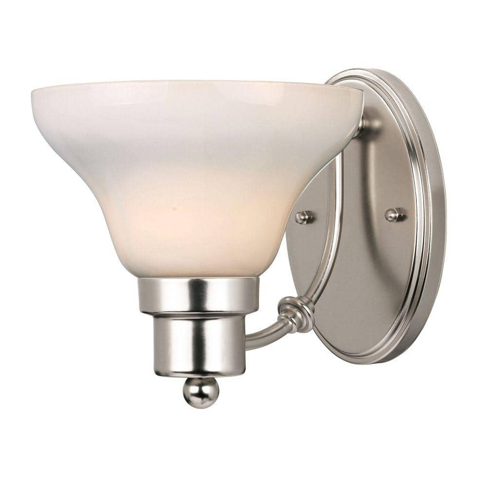 Westinghouse Swanstone 1-Light Satin Nickel Wall Fixture 6228400 - The ...