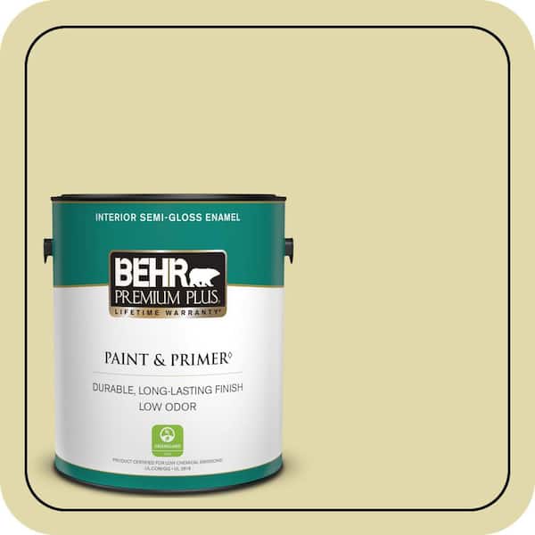BEHR PREMIUM PLUS 1 gal. Home Decorators Collection #HDC-CT-27A Fresh Willow Semi-Gloss Enamel Low Odor Interior Paint & Primer