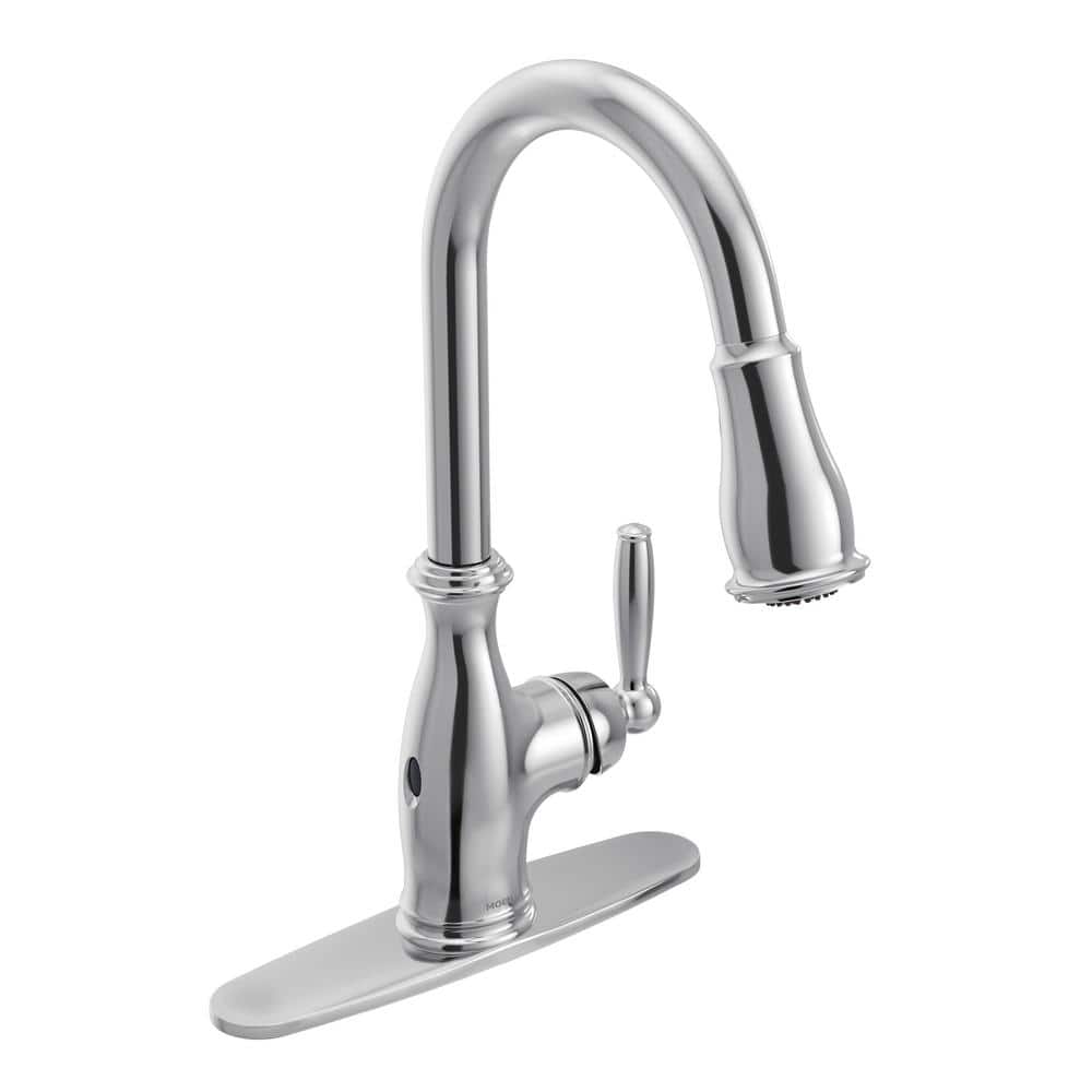 Chrome Pull-Down Spray Single Handle Kitchen Faucet