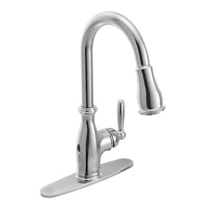 Brantford Single Handle Pull Down Sprayer Kitchen Faucet with MotionSense Wave in Chrome