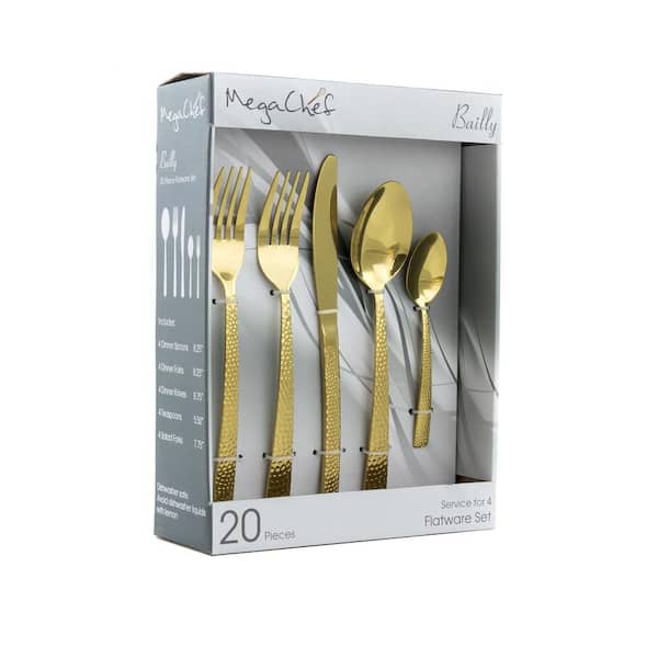 MegaChef Baily 20-Piece Gold Stainless Steel Flatware Set (Service for 4)