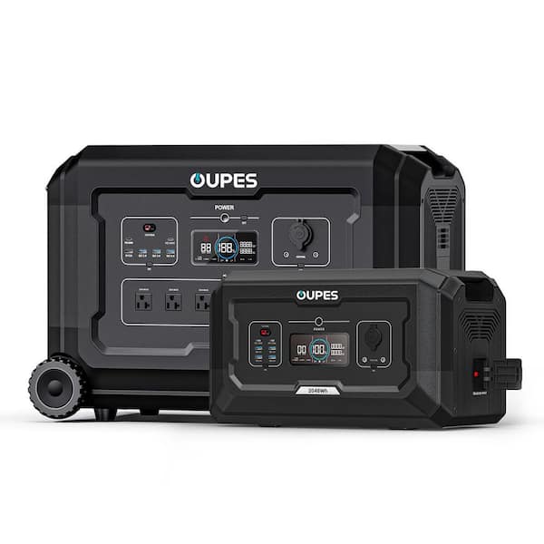 Battery Generator Mega 3 and B2 Battery 5120Wh Solar Generator, 3600W Output, LFP Power Station Home Backup, Push-Button