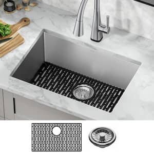 Lenta 16-Gauge Stainless Steel 26 in. Single Bowl Undermount Kitchen Sink with Accessories