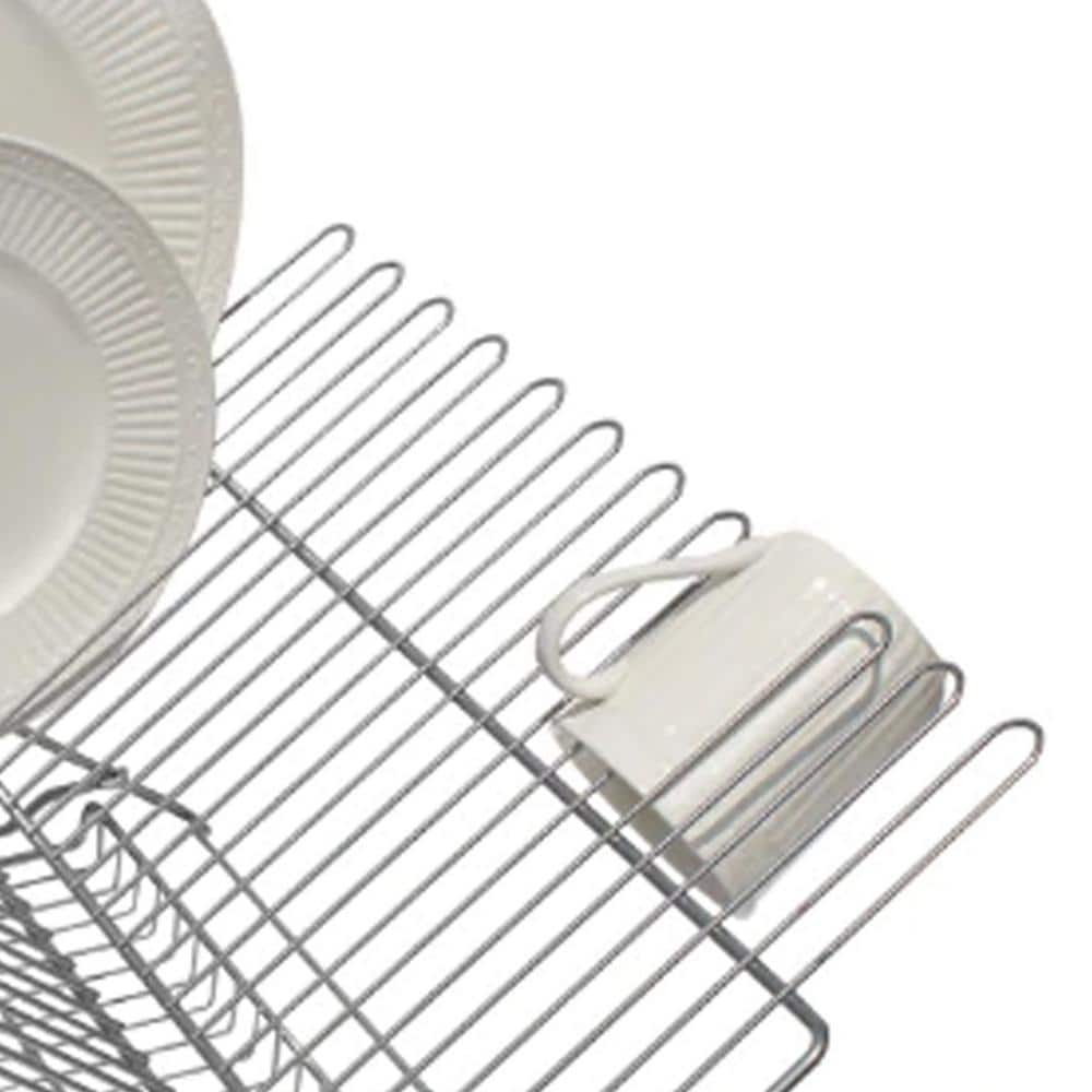 Extra-Large Silver Foldable Metal Dish Rack