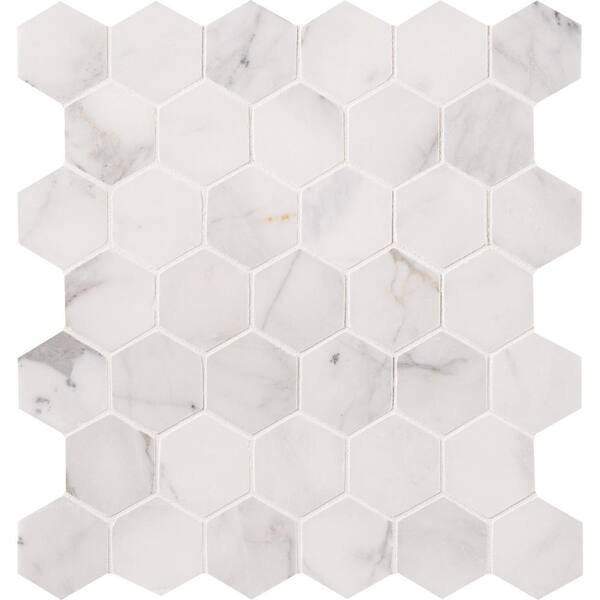 Msi Calacatta Cressa Hexagon 12 In X, Home Depot Hexagon Shower Floor Tile