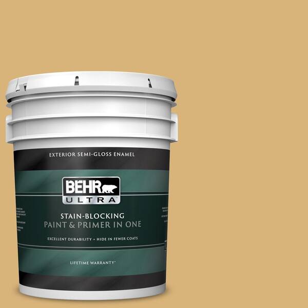 BEHR ULTRA 5 gal. #UL180-22 Egyptian Temple Semi-Gloss Enamel Exterior Paint and Primer in One