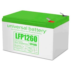 12.8-Volt 6 Ah Lithium LFP Rechargeable Battery with F2 and F1 Terminals