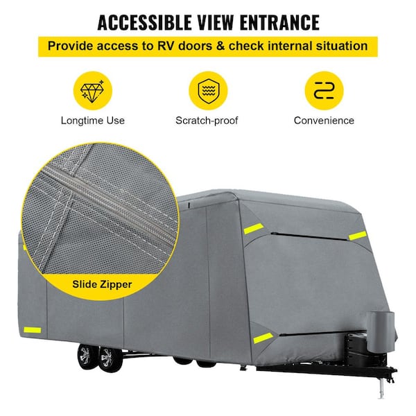 Travel Trailers RV Cover For 27-30FT, Heavy Duty Oxford PU All Weather Protection