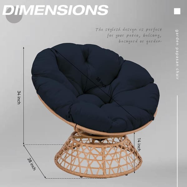 JOYSIDE 52. in. W x 4 in. H Outdoor Lounge Papasan Cushion PSCU-M22-LVD -  The Home Depot