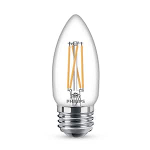 40-Watt Equivalent B11 Clear Glass Non-Dimmable E26 LED Light Bulb Daylight 5000K (3-Pack)