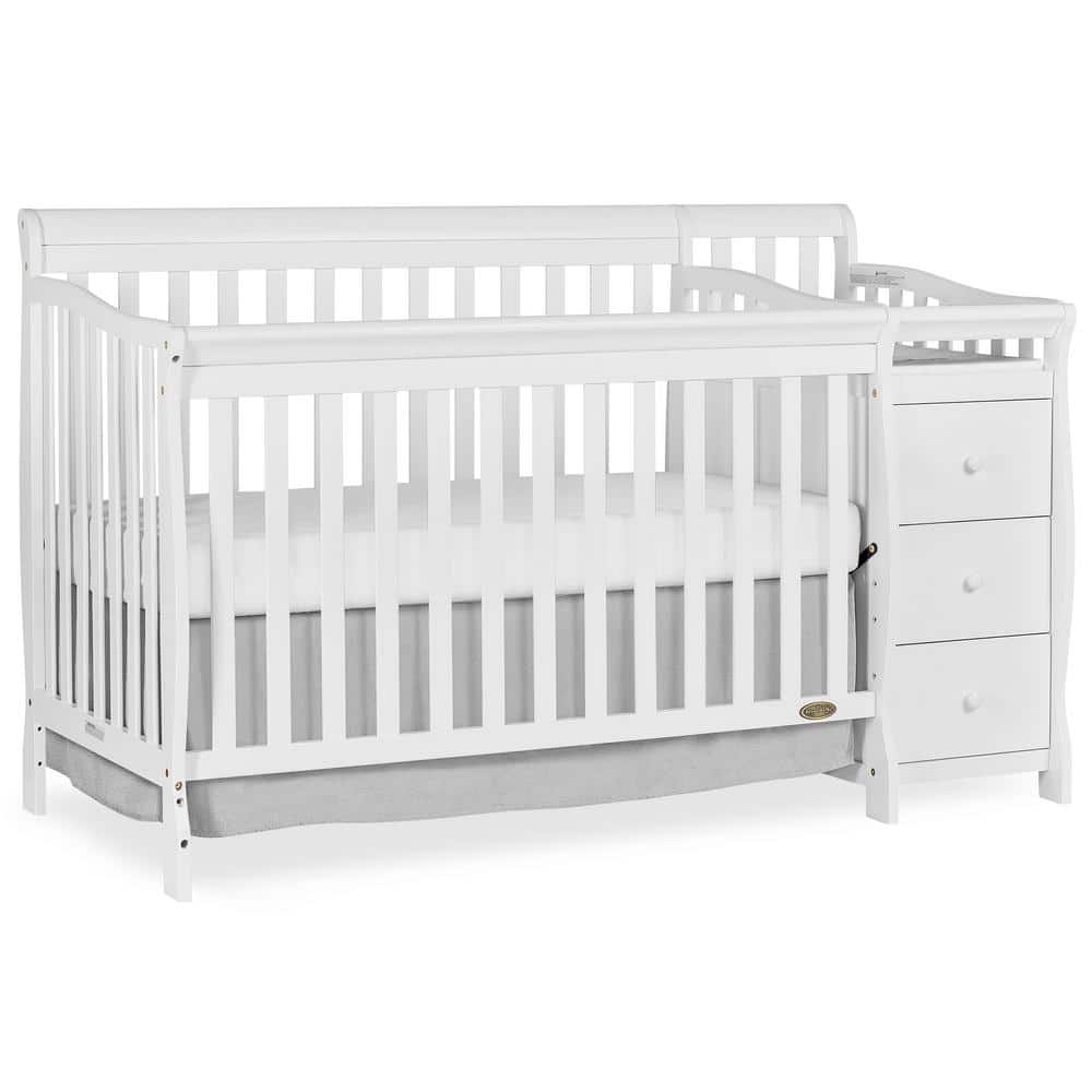 Brody White 5-in-1 Convertible Crib with Changer -  Dream On Me, 620-W