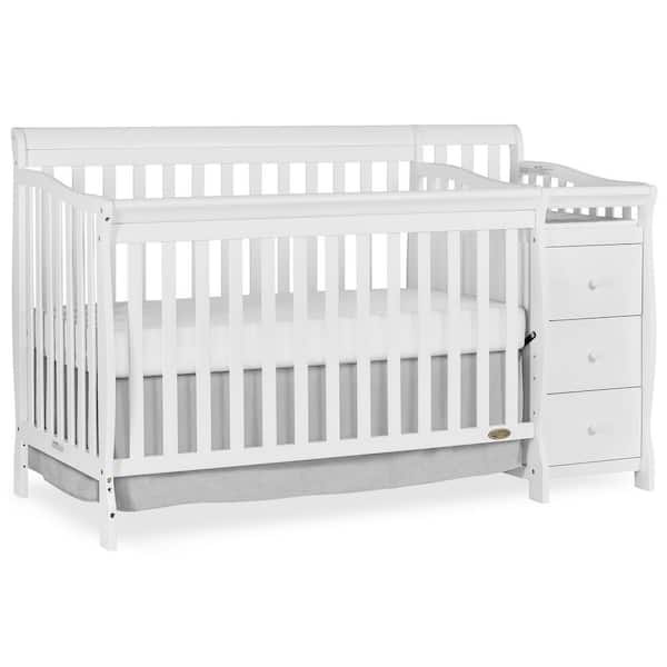 Brody White 5-in-1 Convertible Crib with Changer