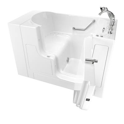 Gelcoat Value Series 52 in. x 30 in. Right Hand Touch Control Walk-In Air Bathtub with Outward Opening Door in White