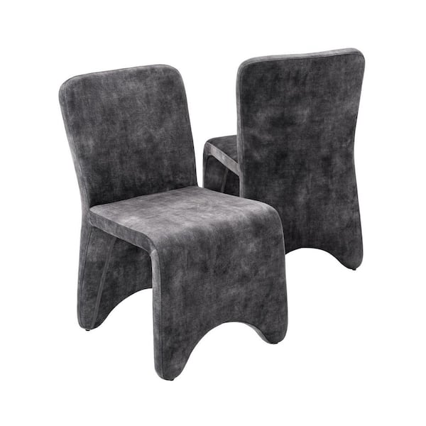 Ditka Grey Velvet Dining Chair (Set of 2)