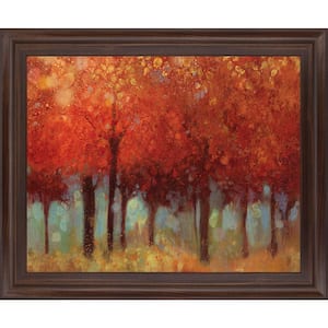 "Red Forest" By Asia Jensen Framed Print Nature Wall Art 28 in. x 34 in.
