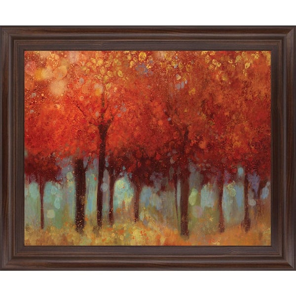 Classy Art "Red Forest" By Asia Jensen Framed Print Nature Wall Art 28 in. x 34 in.