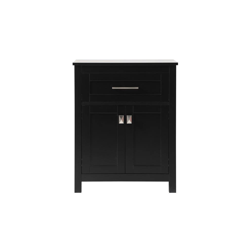 Timeless Home 24 in. W x 16 in. D x 30 in. H Black Freestanding Linen Cabin