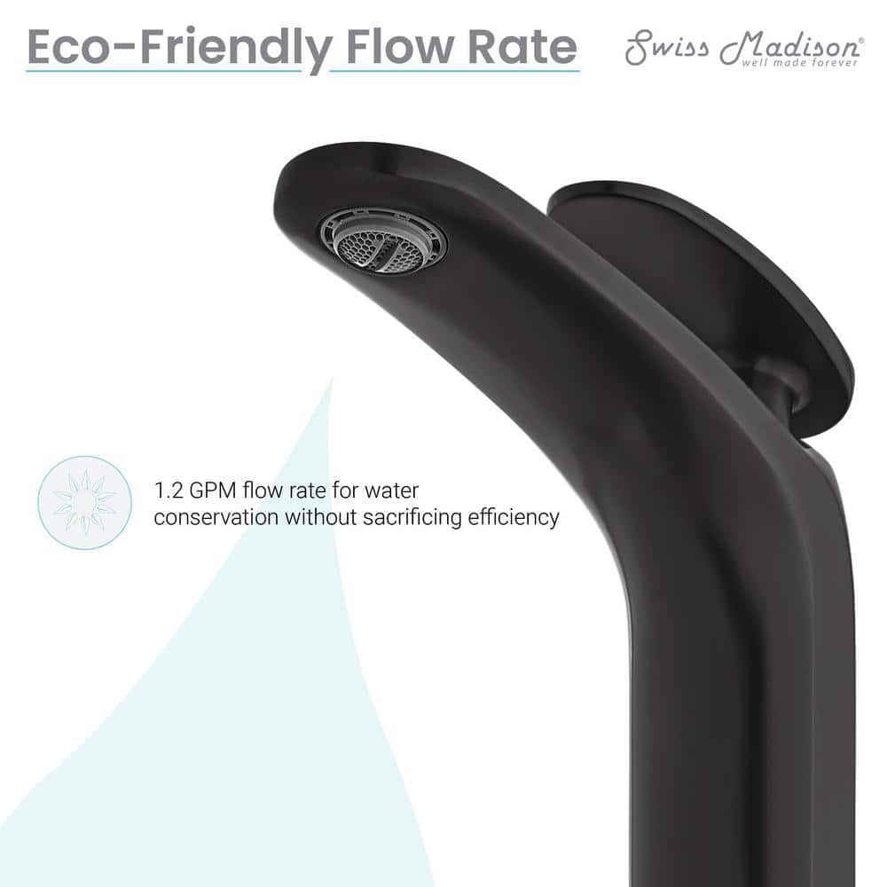 Sublime Matte Black Brass Single-Handle Bathroom Faucet
