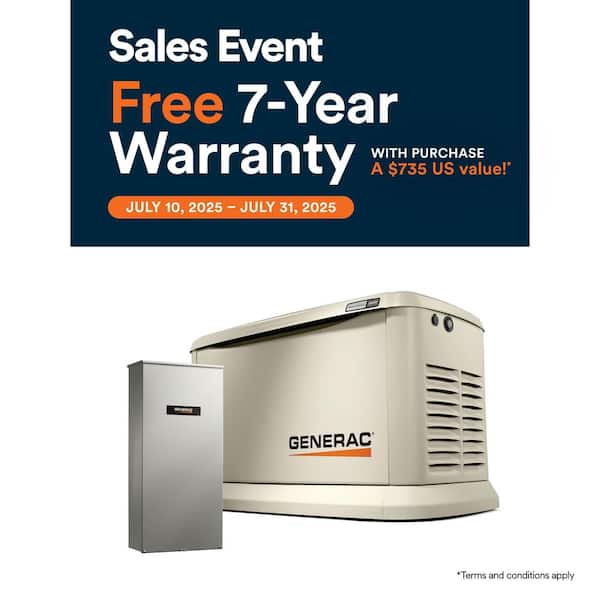 26,000 Watt - Dual Fuel Air- Cooled Whole House Home Standby Generator, Smart Home Monitoring & 200-AMP Transfer Switch