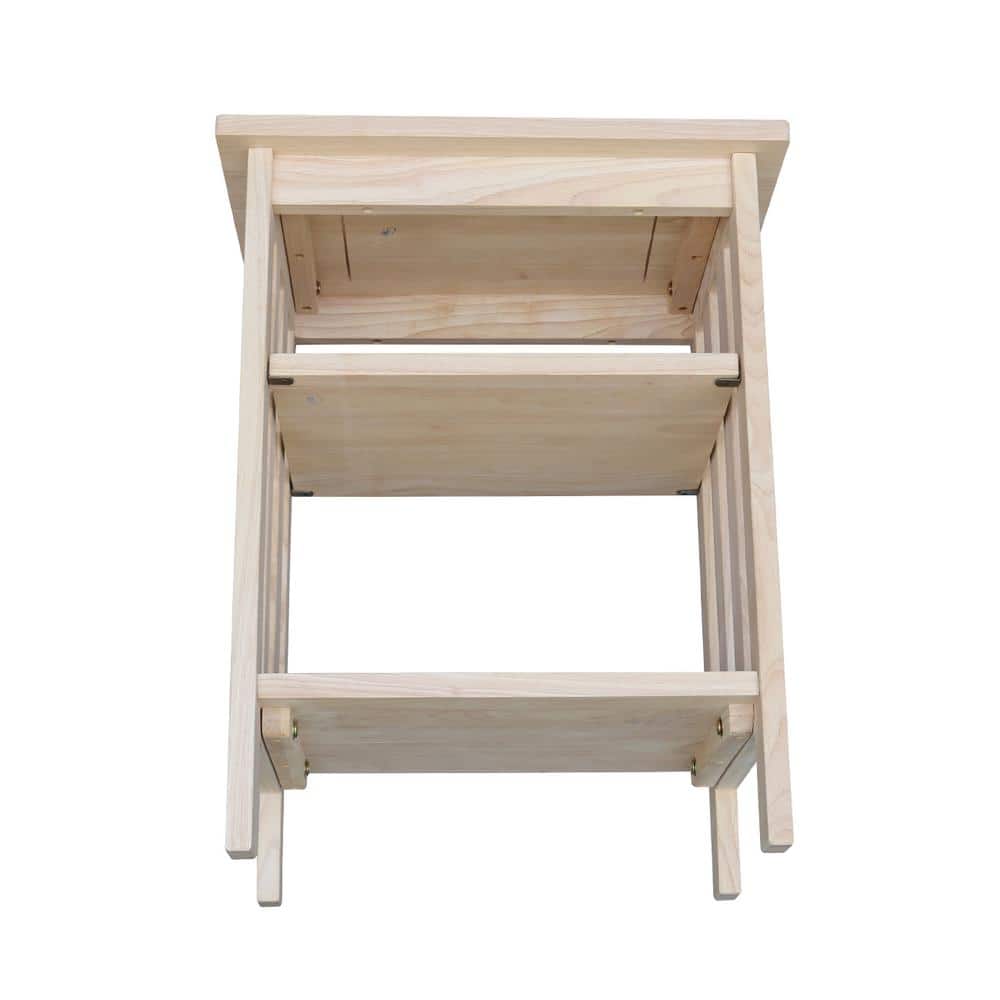 Unfinished Natural Wood 24" Mission Printer Stand with Shelves