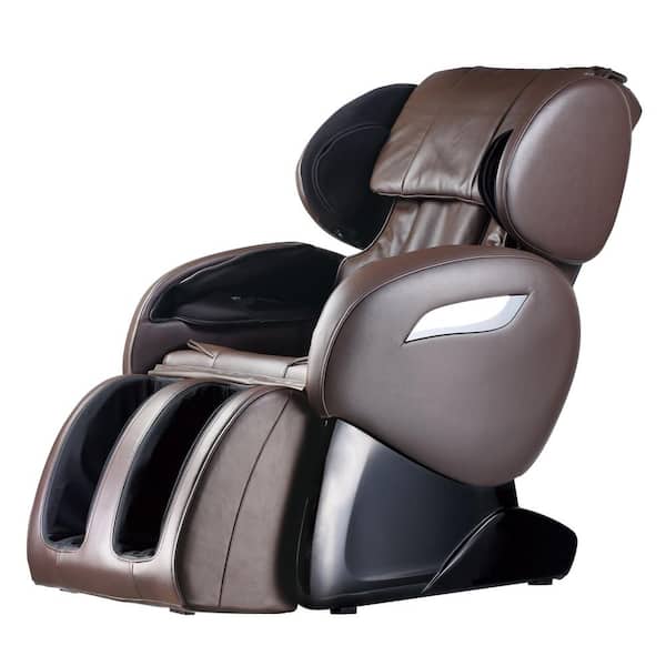 Hollis Brown Leatherette Massage Chair with S-Track, Heated