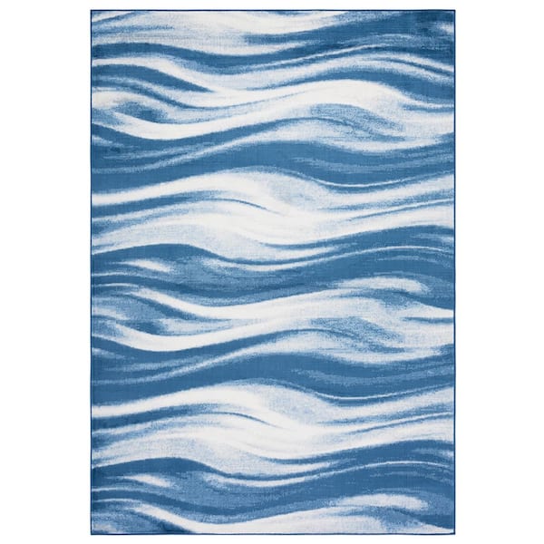 Jasper 4 ft. x 6 ft. Navy/Ivory Gradient Waves Area Rug