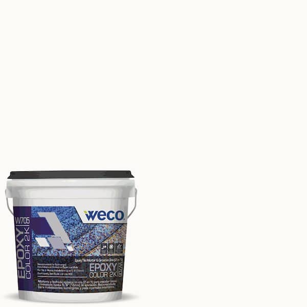 WECO W-705 Epoxy Color 2K Pearl White 1-gal. Stain and Chemical Resistance Epoxy Grout for Floor and Wall