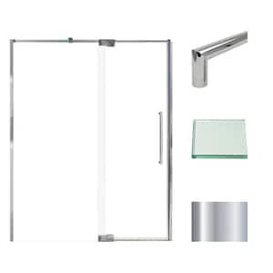 Irene 60 in. W x 76 in. H Pivot Semi-Frameless Shower Door in Polished Chrome with Clear Glass