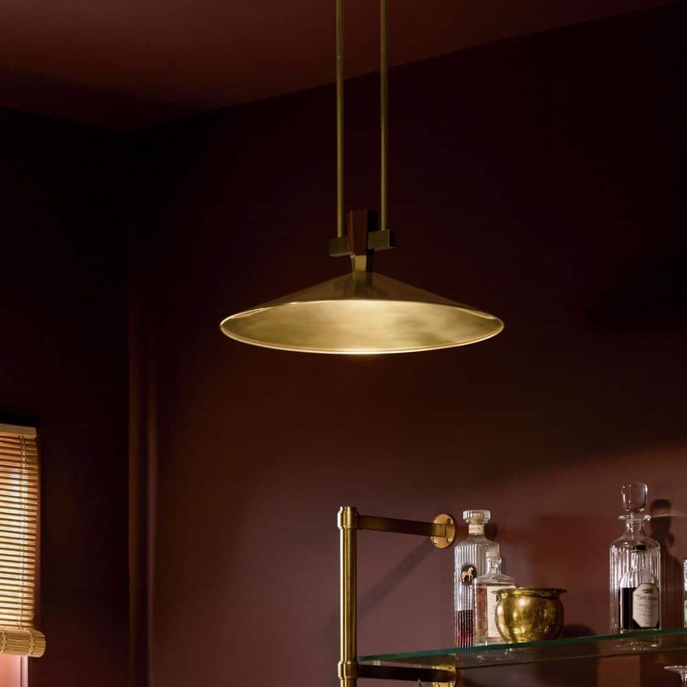 Tenon 20 in. 1-Light LED Pendant in Lacquered Brass price history on PriceWatchPro