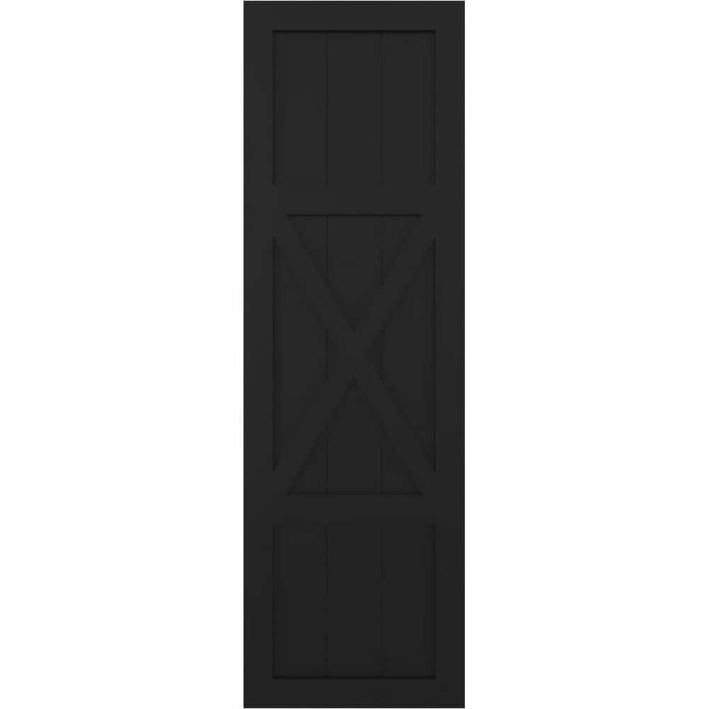 12 in. x 54 in. True Fit PVC Center X-Board Farmhouse Fixed Mount Board and Batten Shutters, Black (Per Pair) price history on PriceWatchPro