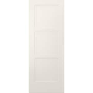 30 in. x 80 in. 3 Panel Birkdale Primed Smooth Hollow Core Molded Composite Interior Door Slab