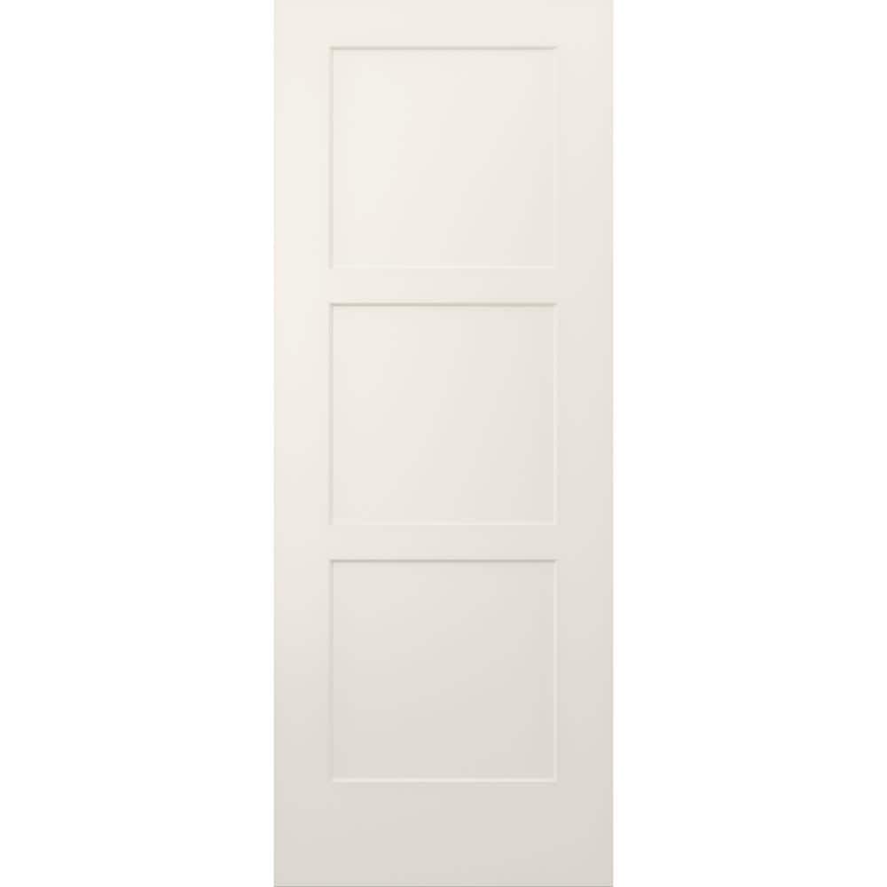 JELD-WEN 30 in. x 80 in. 3 Panel Birkdale Primed Smooth Solid Core ...