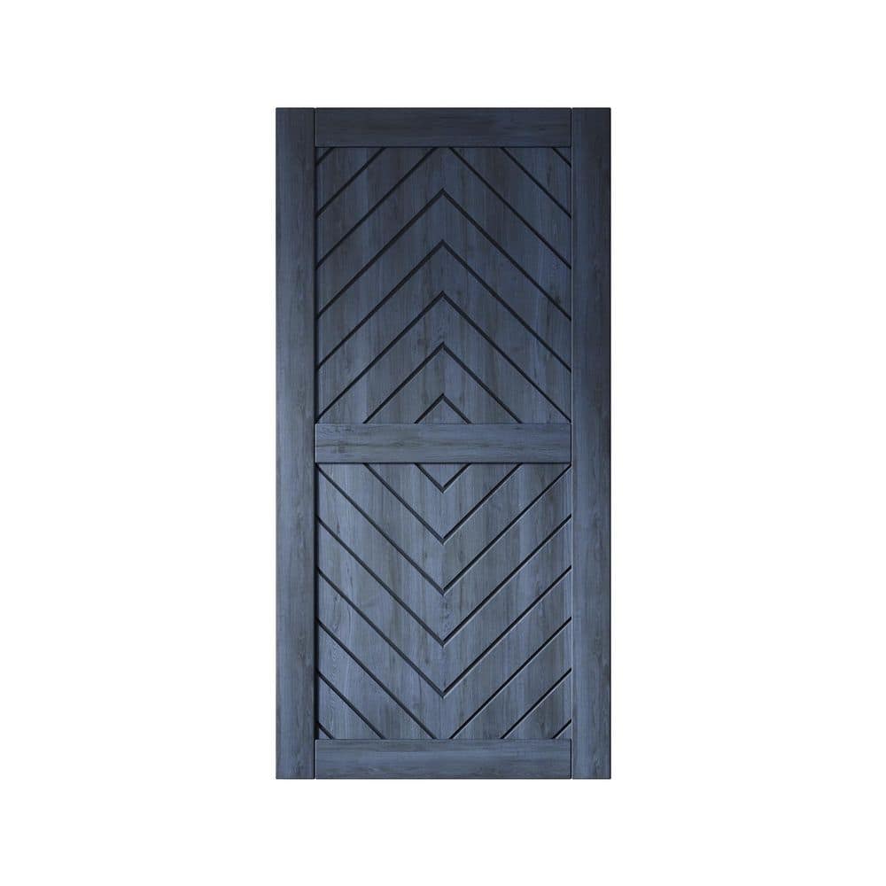 JT2 36 in. x 80 in. C-Panel Solid Core Navy Fishbone Design Pine Wood Interior Sliding Barn Door Slab price history on PriceWatchPro