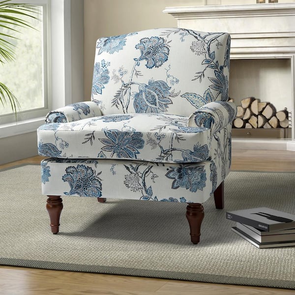 JAYDEN CREATION Bastien 31 in. Jeacobean Patterned Armchair with Spring ...