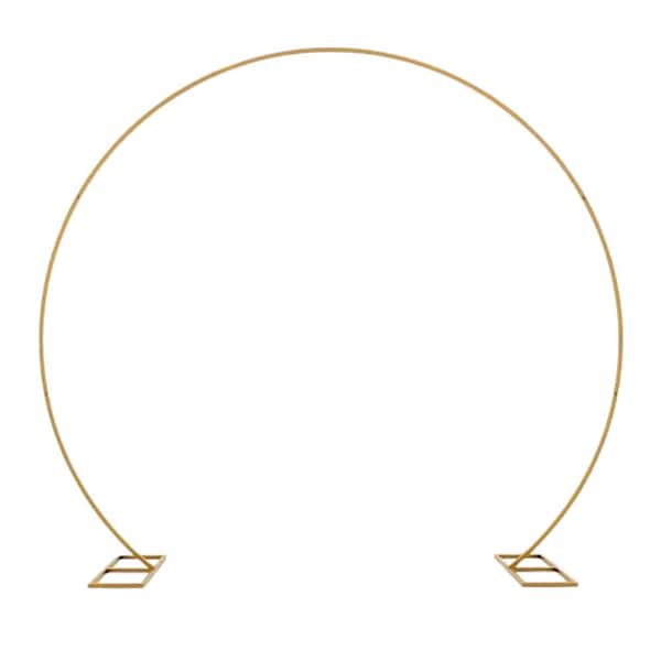 Misopily 84 in. Gold Metal Circle Wedding Arch Frame Backdrop Trellis for Weddings, Valentine's Day, Garden and Event Holiday