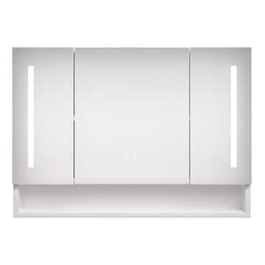 39 in. W x 28 in. H Rectangular Aluminum Medicine Cabinet with Mirror, LED Lights, Defog Function