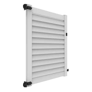 Louvered 5 ft. x 6 ft. White Privacy Vinyl Fence Gate
