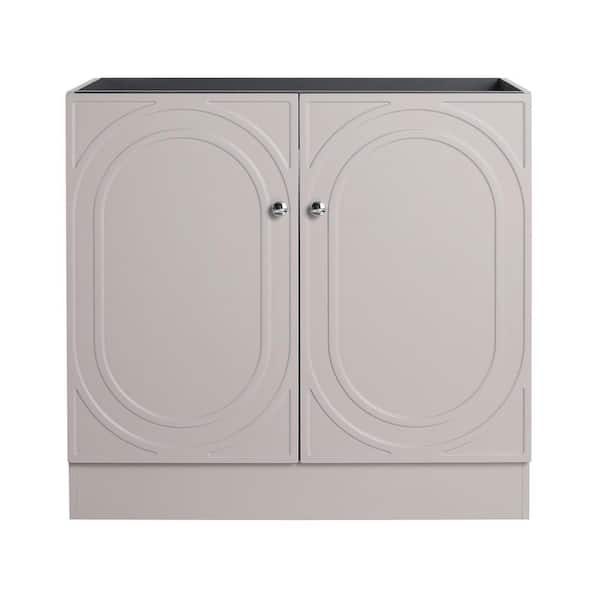 35.06 in. Bath Vanity Cabinet without Top in Khaki Unassembled