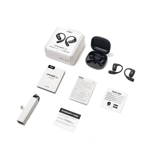SHOKZ Open Fit 2+True Wireless Bluetooth Earbuds Black T921-ST-BK