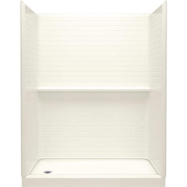 STERLING PLUMBING Traverse 60 in. W x 76.25 in. H 4-Piece Alcove Shower Wall Surround in Biscuit