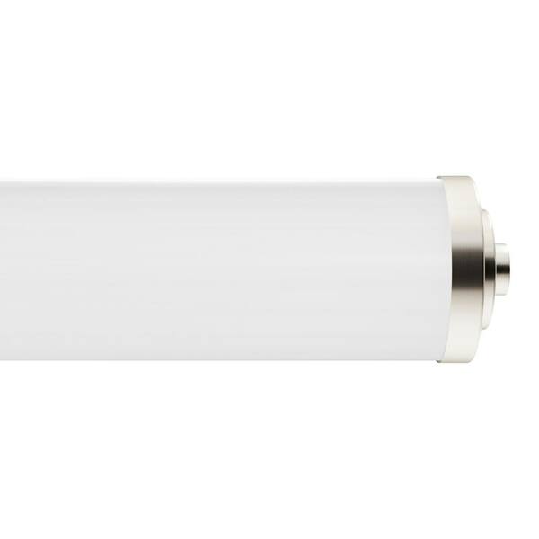 Hunter - Holly Grove 24 in. 2-Light Brushed Nickel Vanity Light with Cased White Ribbed Glass Shades